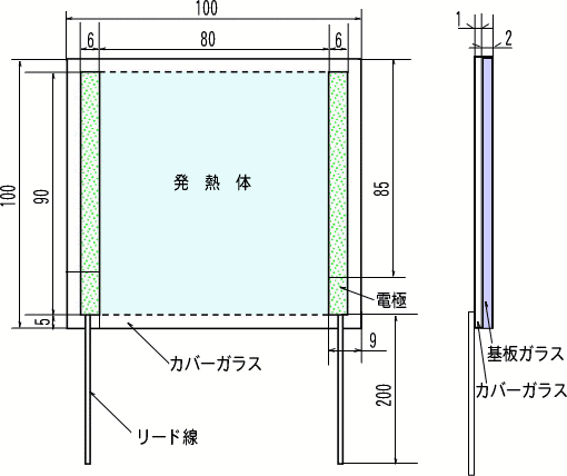 清晰的加热器尺寸图